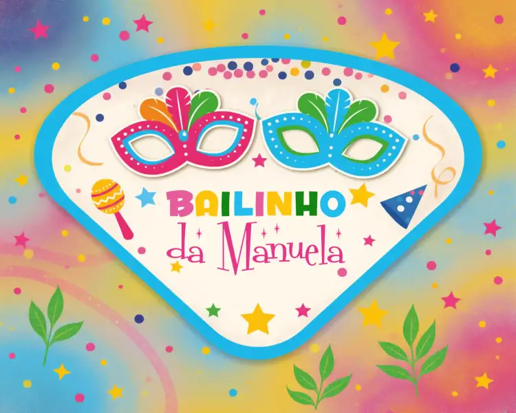 Convite Ventarola De Carnaval Bailinho – tema Datas Comemorativas colorido, divertido, tropical, brasileiro, festivo, animado
