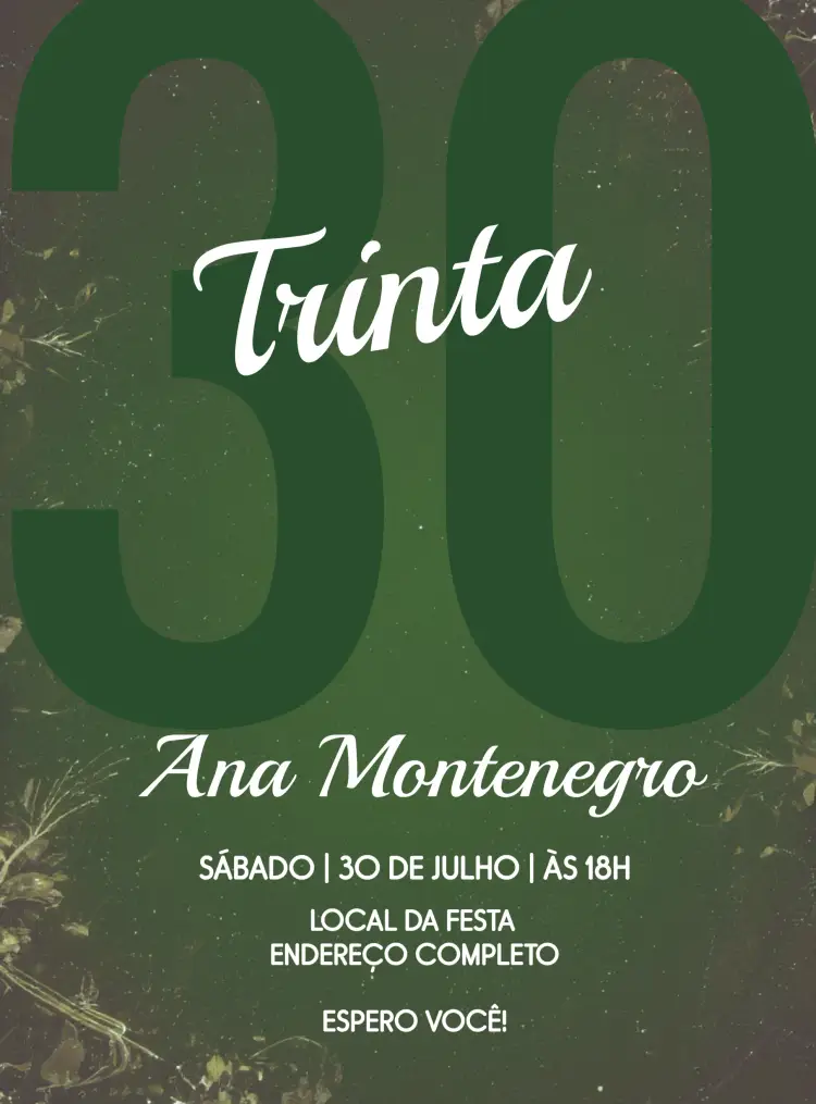 Convite Verde Trinta Anos Drink