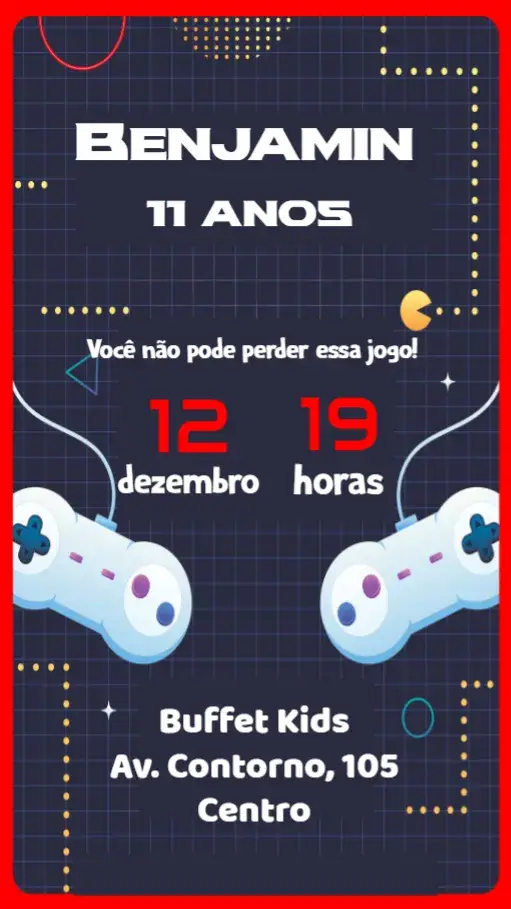 Convite Vídeo Game