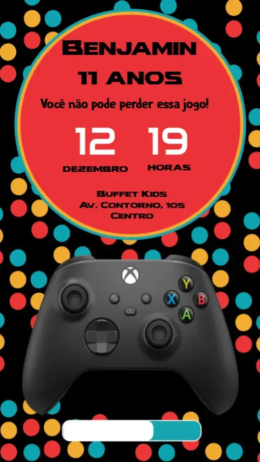 Convite Vídeo Game – tema Aniversário moderno, colorido, jogos, divertido, tecnológico, interativo