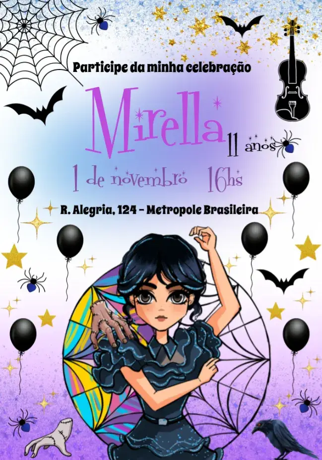 Convite Wandinha Adams Addams