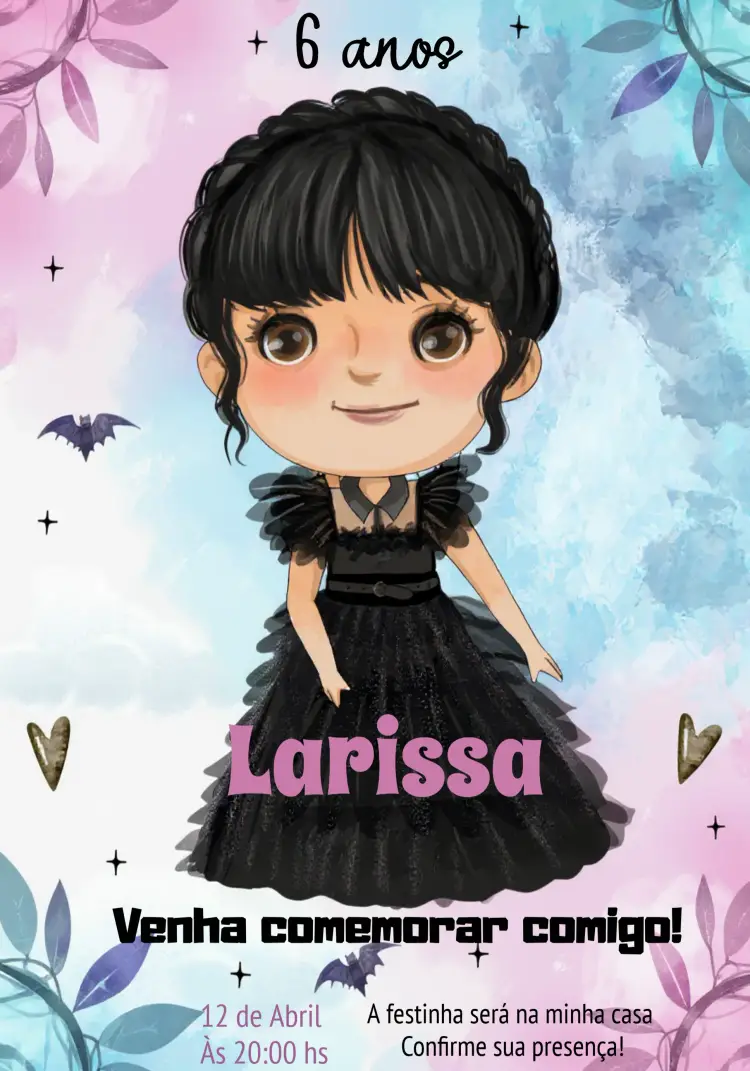 Convite Wandinha Addams Digital
