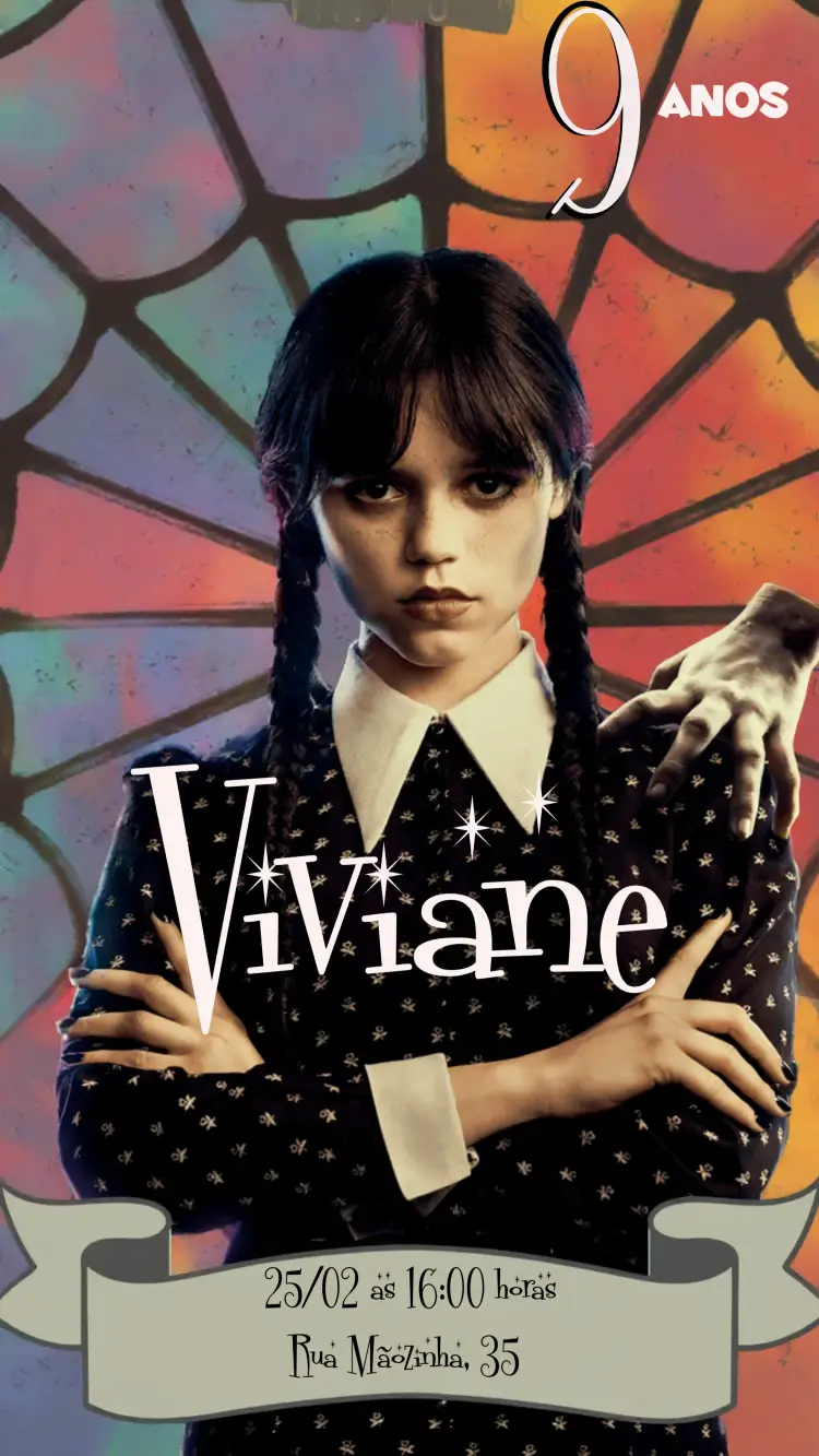 Convite Wandinha Addams Milhares