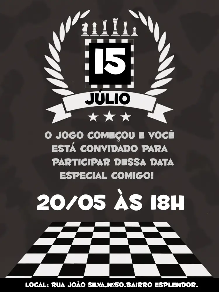 Convite Xadrez Tabuleiro