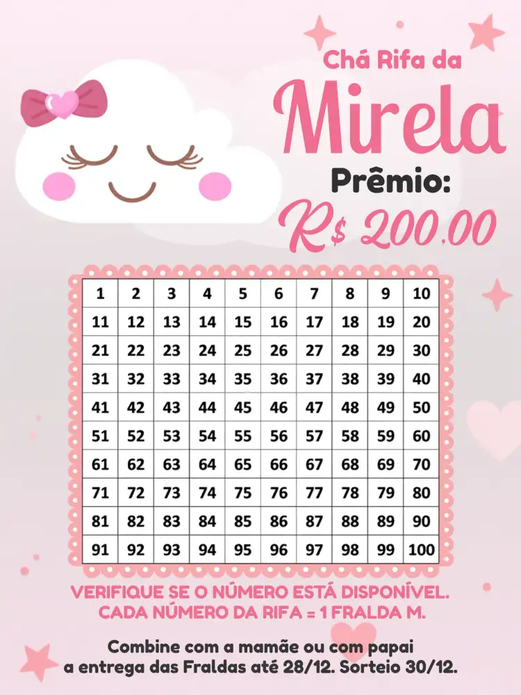 Mellow Rifa Convite Chá Rifa Chuva De Amor - Chá Rifa Encantador | Convitede