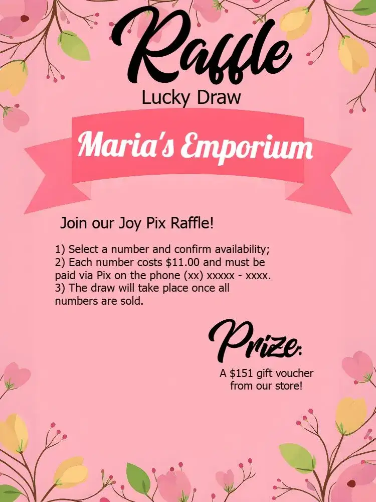 Lucky Draw Raffle Example Raffle Pix Of Lucky Pink - Attractive Draw Cards | Convitede