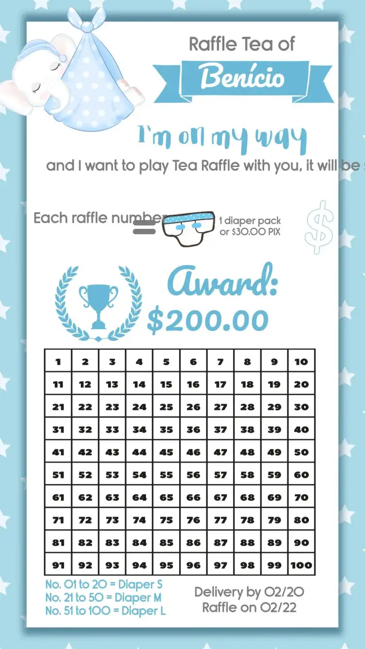 Teacup Raffle Digital Invitation Elephant Prize Tea Raffle - Celebrate with Style ...