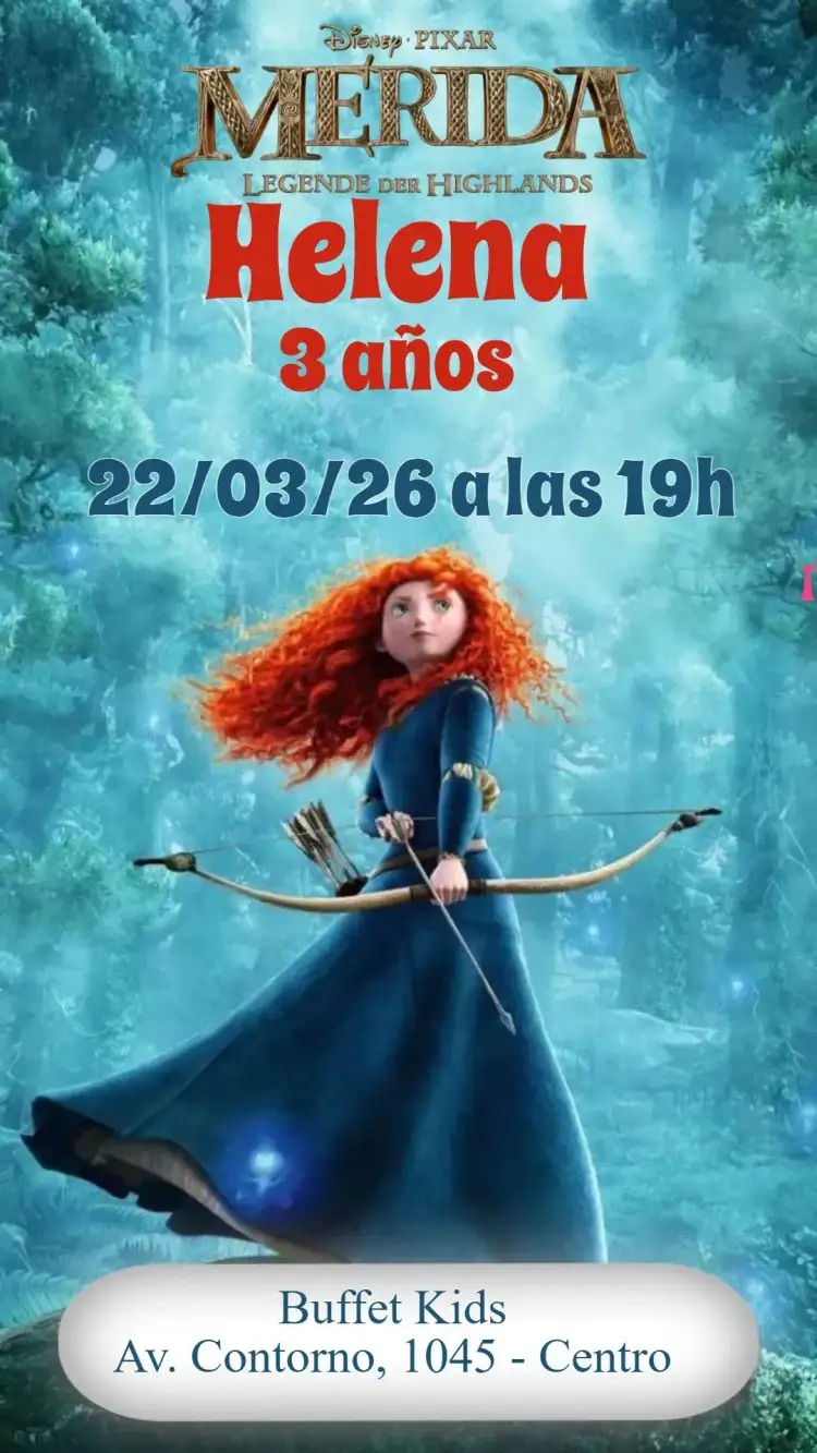 Merida Lrg Invitación Digital Merida - Encantador Cumpleaños Infantil | Convitede